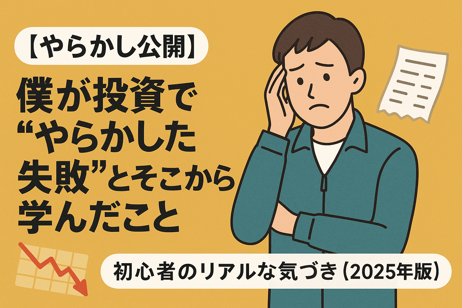 ⚠️【やらかし公開】僕が投資で“やらかした失敗”とそこから学んだこと｜初心者のリアルな気づき【2025年版】